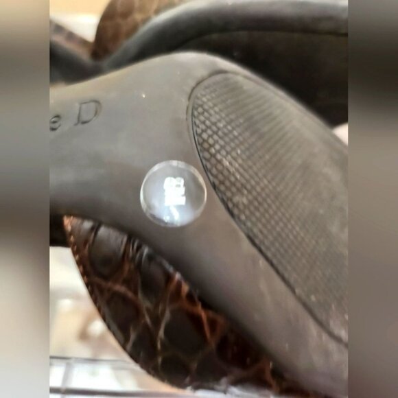 Michelle D 8M Fudge Crocodile Closed Toe High Heels with Ankle Strap - Picture 10 of 15